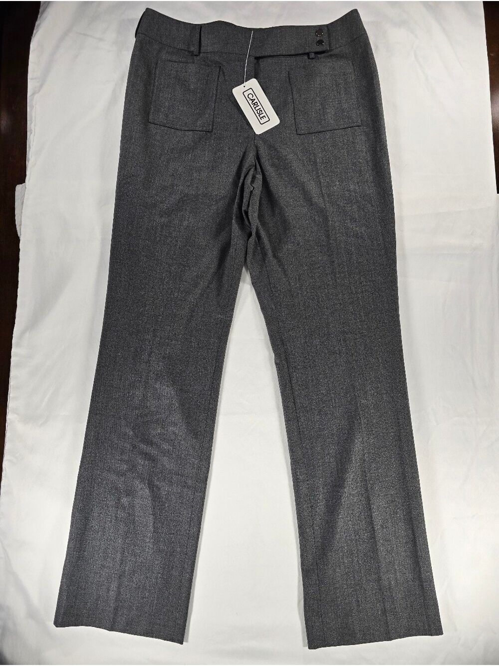 NEW Vintage Carlisle Pants Womens 14 Wool Gray Straight Trouser Career Work NWT